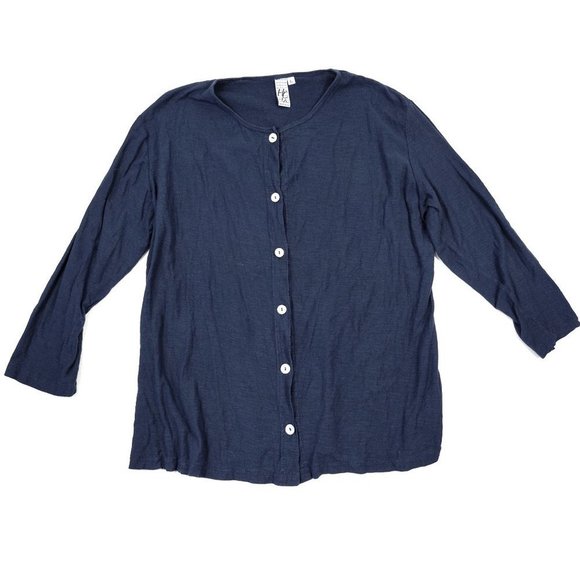 HC LA Shell Button Up Cardigan Blouse Size L Women's - Picture 1 of 7